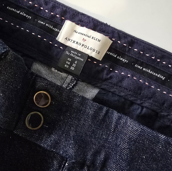 By Anthropologie The Essential Slim Cropped Pants 6 - Picture 5 of 9